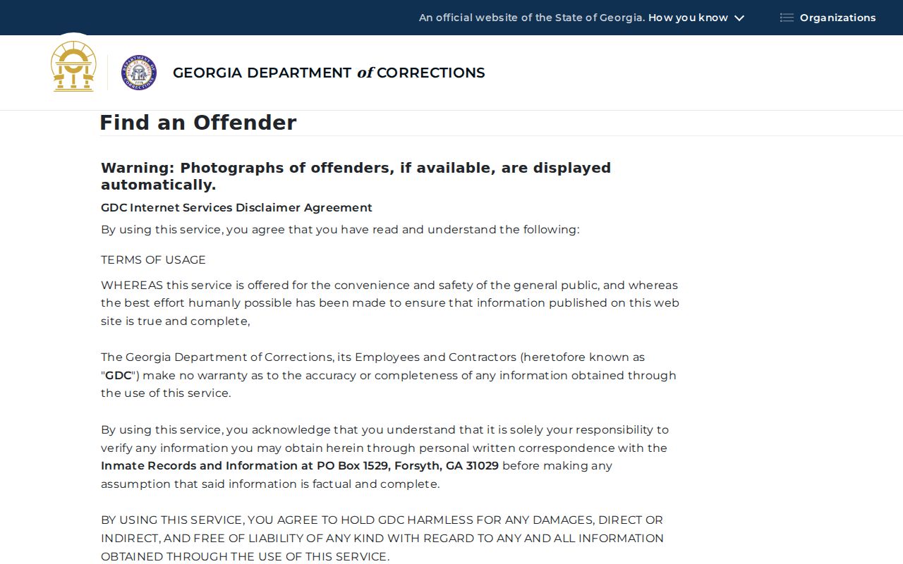 GDC custody search after a Brantley County arrest
