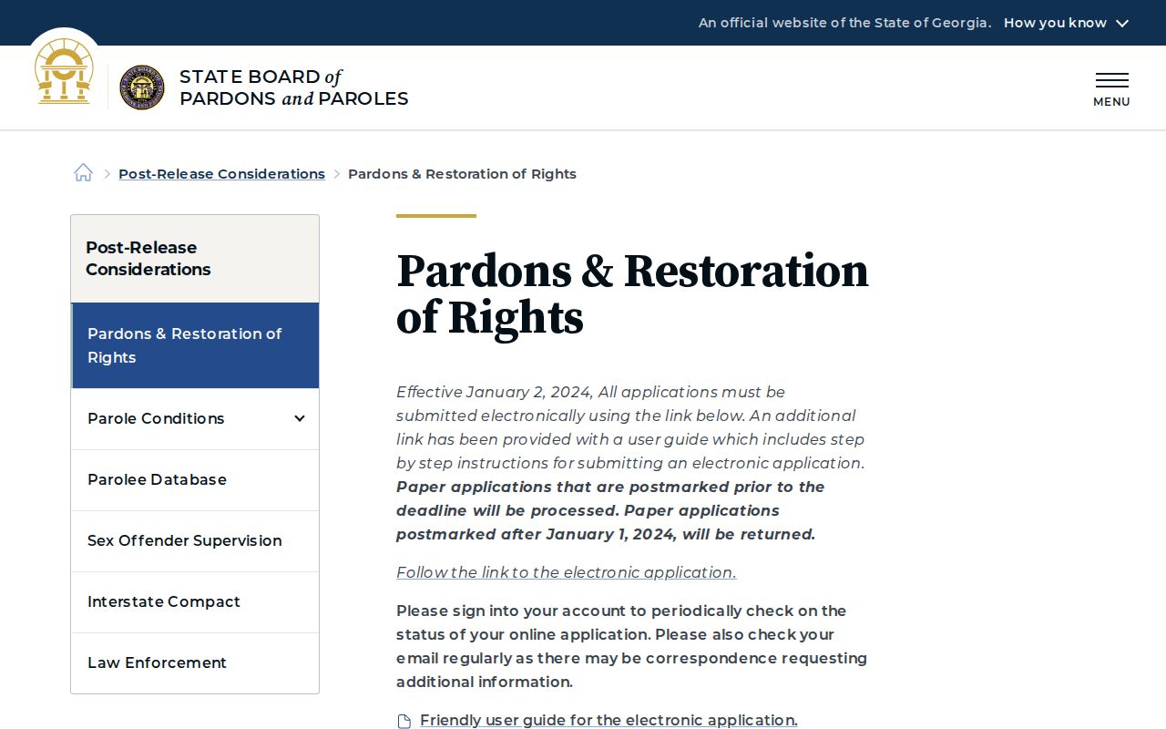 Georgia pardon and record restriction explanation