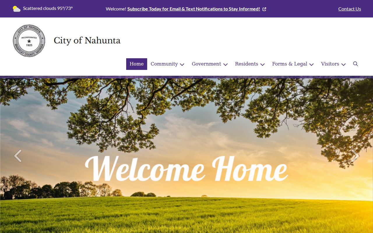 Official City of Nahunta government homepage
