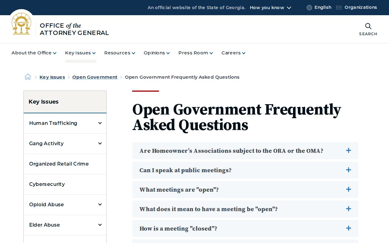 Georgia Attorney General Open Records Act timing and cost guidance